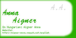 anna aigner business card